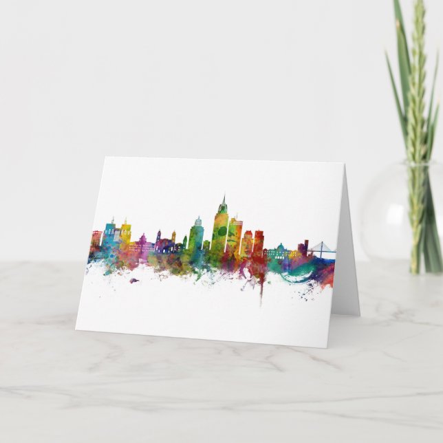 Mobile Alabama Skyline Kort (Framsida)