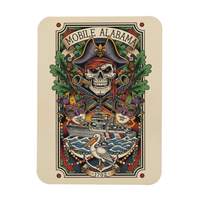 Mobile Alabama Travel Magnet (Vertikal)