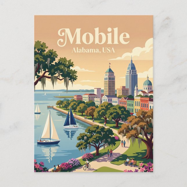 Mobile, Alabama USA Vykort (Framsida)