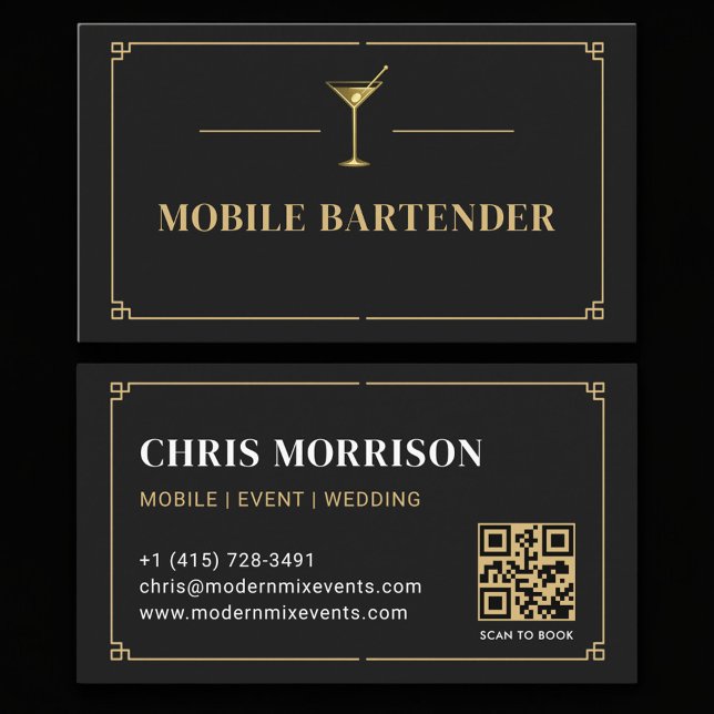 Mobile Bartender QR Code Professional Visitkort (Skapare uppladdad)