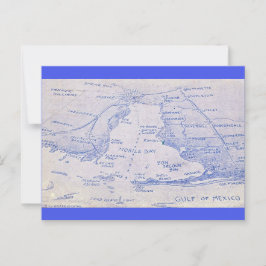 Mobile Bay Antik Karta Vykort