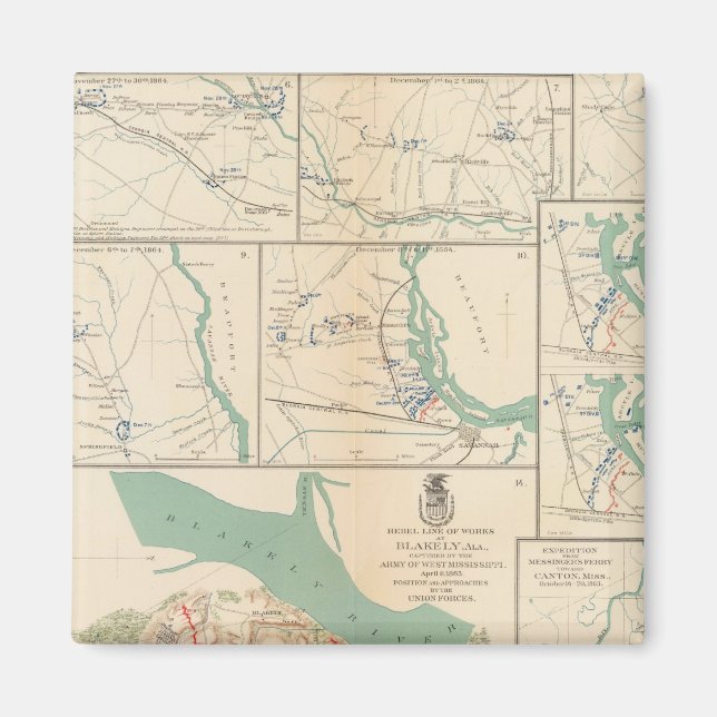 Mobile, Blakely, Messingers Ferry-Canton Magnet (Framsidan)