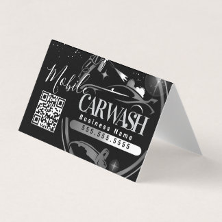 Mobile Car Wash Detail - Business Logo QR Code B Visitkort