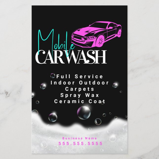 Mobile Car Wash Detailing Flygblad (Framsidan)