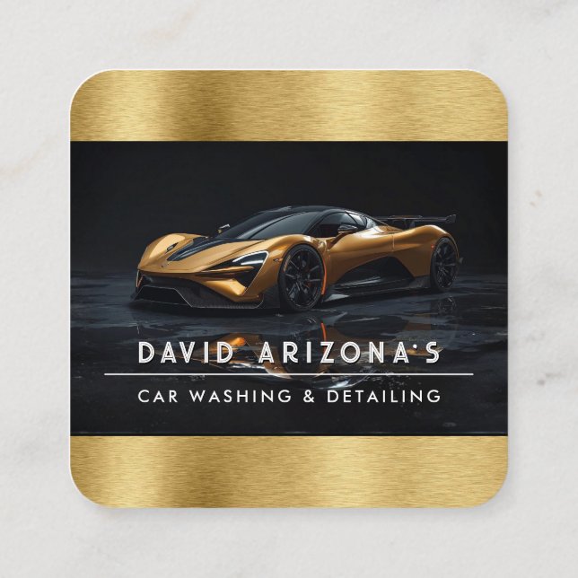Mobile Car Washing and auto detailing  Fyrkantigt Visitkort (Baksida)