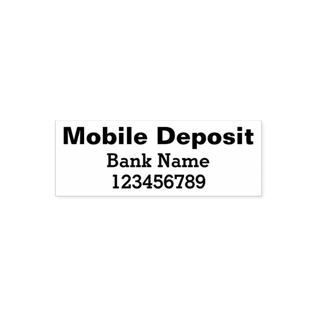 Mobile Deposit Self Inking Rubber Frimärke Självfärgande Stämpel (Design)