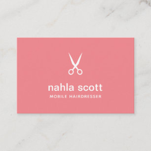 Mobile Hairdresser Coral Scissors UK/Euro Visitkort