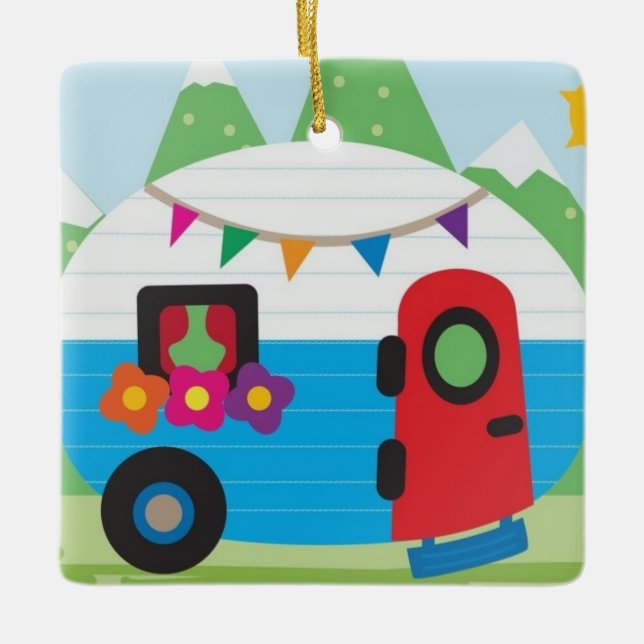 *MOBILE HOME* CHRISTMAS ORNATION JULGRANSPRYDNAD KERAMIK (Framsida)