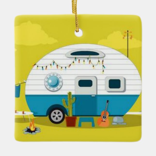 *MOBILE HOME* CHRISTMAS ORNATION JULGRANSPRYDNAD KERAMIK (Framsida)
