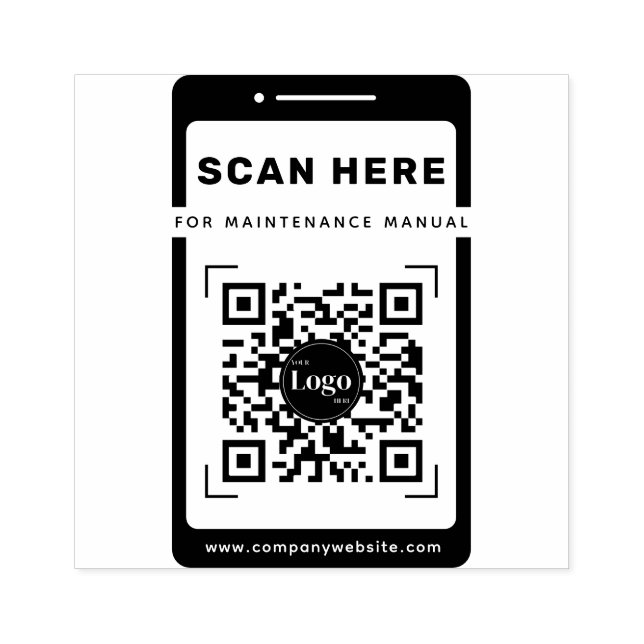 Mobile Icon Qr Code Scan Me Maintenance Manual Stämpel (Tryck)