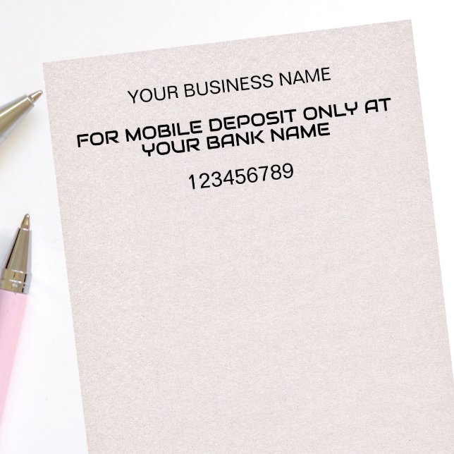 MOBILE INLÄGGNING ENDAST FÖRETAG BANK ENDOSSERING  SJÄLVFÄRGANDE STÄMPEL (Skapare uppladdad)