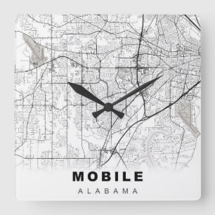 Mobile Karta Fyrkantig Klocka