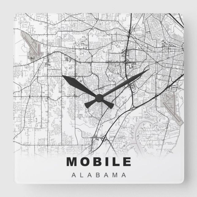 Mobile Karta Fyrkantig Klocka (Framsida)