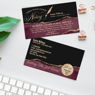 Mobile Notary and Loan Signing Agent Feather Pen Visitkort