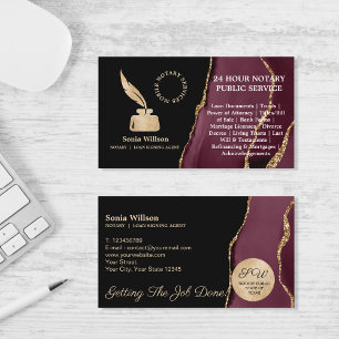 Mobile Notary and Loan Signing Agent Feather Pen Visitkort