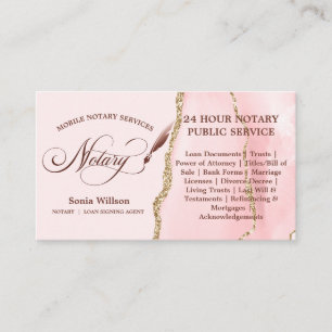 Mobile Notary and Loan Signing Agent Rosa Flyer Visitkort