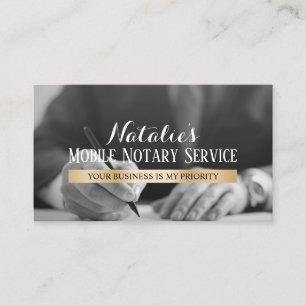 Mobile Notary & Apostille Guld Label Signing Agent Visitkort