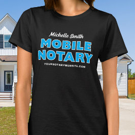 Mobile Notary Blue Black Personlig T Shirt