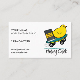 Mobile Notary Chick på Skateboard Customized Visitkort