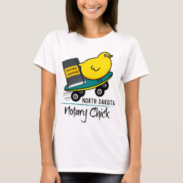 Mobile Notary Chick Rides Skateboard North Dakota T Shirt
