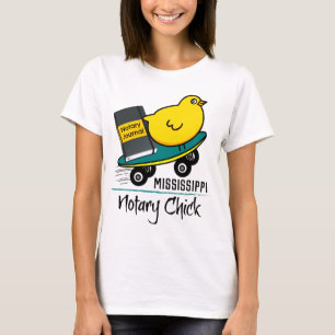 Mobile Notary Chick Riding Skateboard Mississippi T Shirt