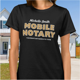 Mobile Notary Guld Black Personlig Namn T Shirt
