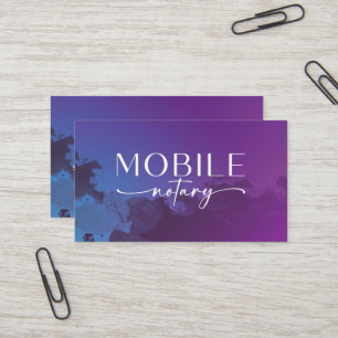 Mobile Notary Hand Lettering Lila Visitkort