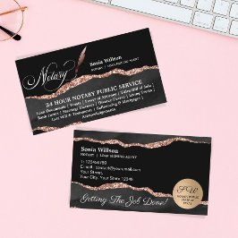 Mobile Notary & Loan Signing Agent Black Agate Bus Visitkort