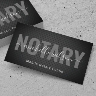Mobile Notary Loan Signing Agent Black Metall Visitkort