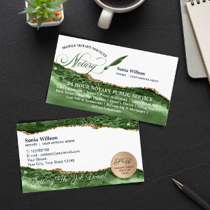 Mobile Notary & Loan Signing Agent Emerald Flyer Visitkort