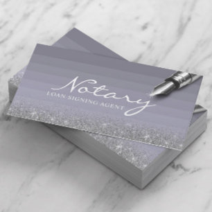 Mobile Notary Loan Signing Agent Lila & Silver Visitkort