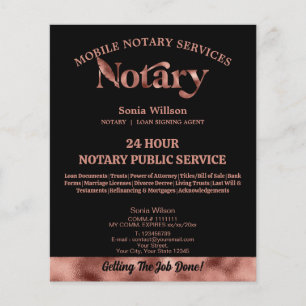 Mobile Notary & Loan Signing Agent Ro Guld Pen Flygblad