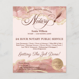 Mobile Notary & Loan Signing Agent Rosa Agate Flye Flygblad
