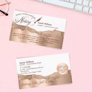 Mobile Notary & Loan Signing Agent Rosa Agate Flye Visitkort