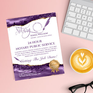Mobile Notary & Loan Signing Agent Teal Agate Fly Flygblad