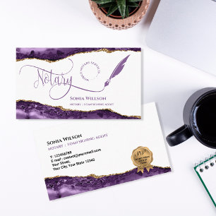 Mobile Notary & Loan Signing Agent Teal Agate Fly Visitkort
