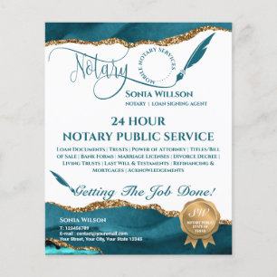 Mobile Notary & Loan Signing Agent Teal Agate Flygblad