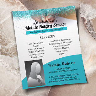 Mobile Notary Loan Signing Agent Turcos Glitter Flygblad