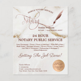 Mobile Notary & Loan Signing guld marble Flygblad