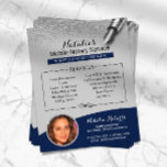 Mobile Notary Navy Blue & Silver Glitter Photo Flygblad<br><div class="desc">Mobila notarietjänstflottar,  blå och Silver Glitter,  fotopapper.</div>