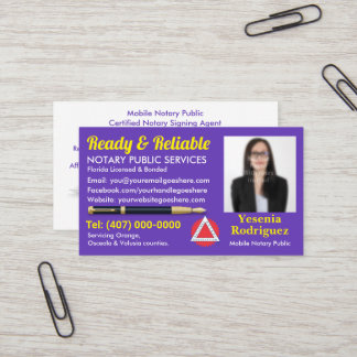 Mobile Notary Public Anpassade Photo Business C Visitkort