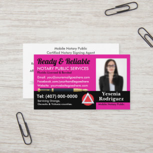 Mobile Notary Public Anpassade Photo Business C Visitkort