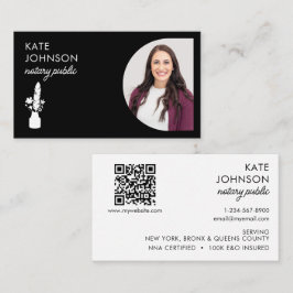 Mobile Notary Public Photo Botanical Quill Logo Visitkort