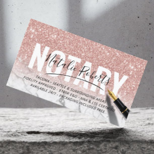 Mobile Notary Public Ro Guld Marble Namnteckning Visitkort