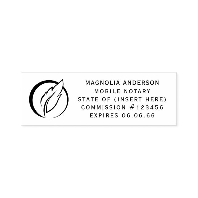 Mobile Notary Public | Självbläckgummi Frimärke Självfärgande Stämpel (Design)