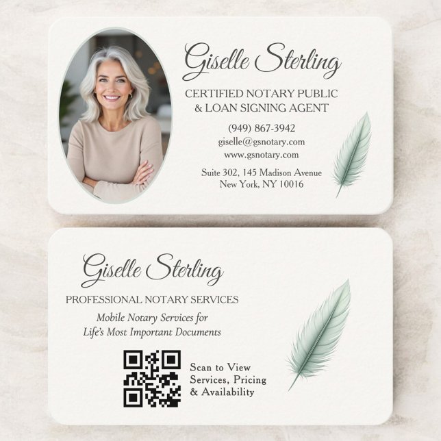 Mobile Notary QR Code Photo  Visitkort (Skapare uppladdad)