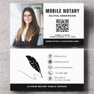 Mobile Notary QR-kodsignering av Agent-foto Visitkort