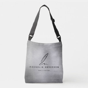 Mobile Notary Quill Silver Brushed Metall Axelväska