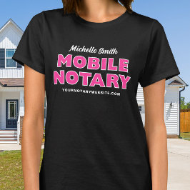 Mobile Notary Rosa Black Editable Namn T Shirt