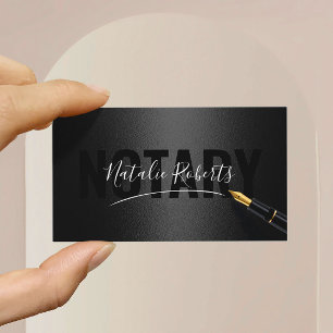 Mobile Notary Service Namnteckning Black & Ro Guld Visitkort